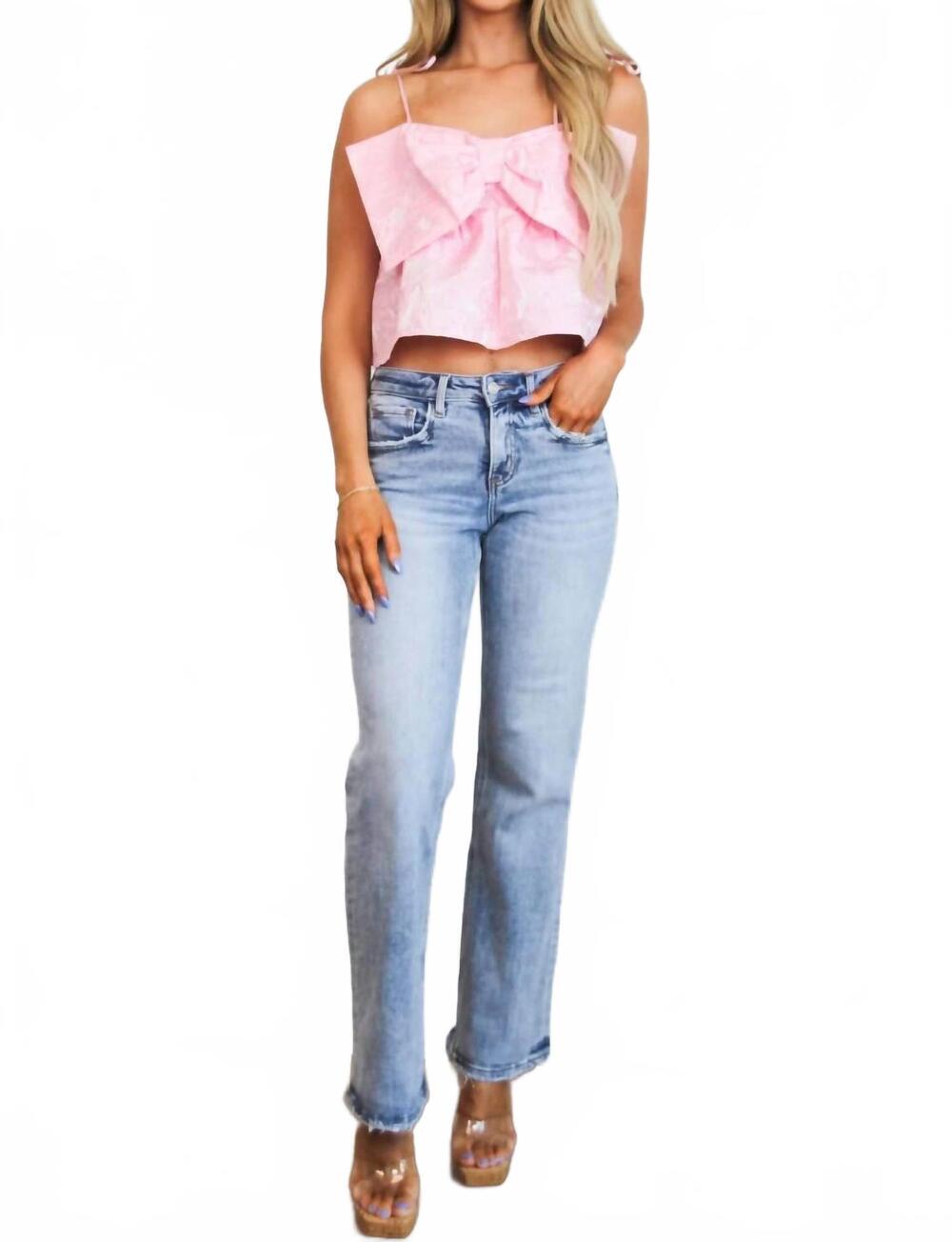 NEW DAY + MOON atlas bow babydoll top in pink
